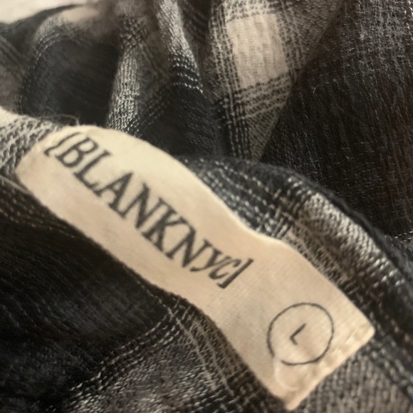 Blank NYC Black and White Plaid Crossover Top - Picture 6 of 14